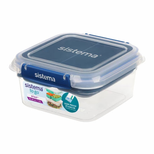 Sistema To Go Rectangle Stax Food Container 1.15 Litre (Blue)