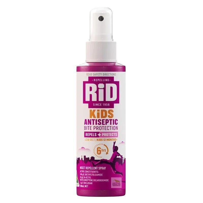 [Expiry Date: 09/2028} Rid Medicated Insect Repellent Kids Antiseptic Pump Spray 100mL