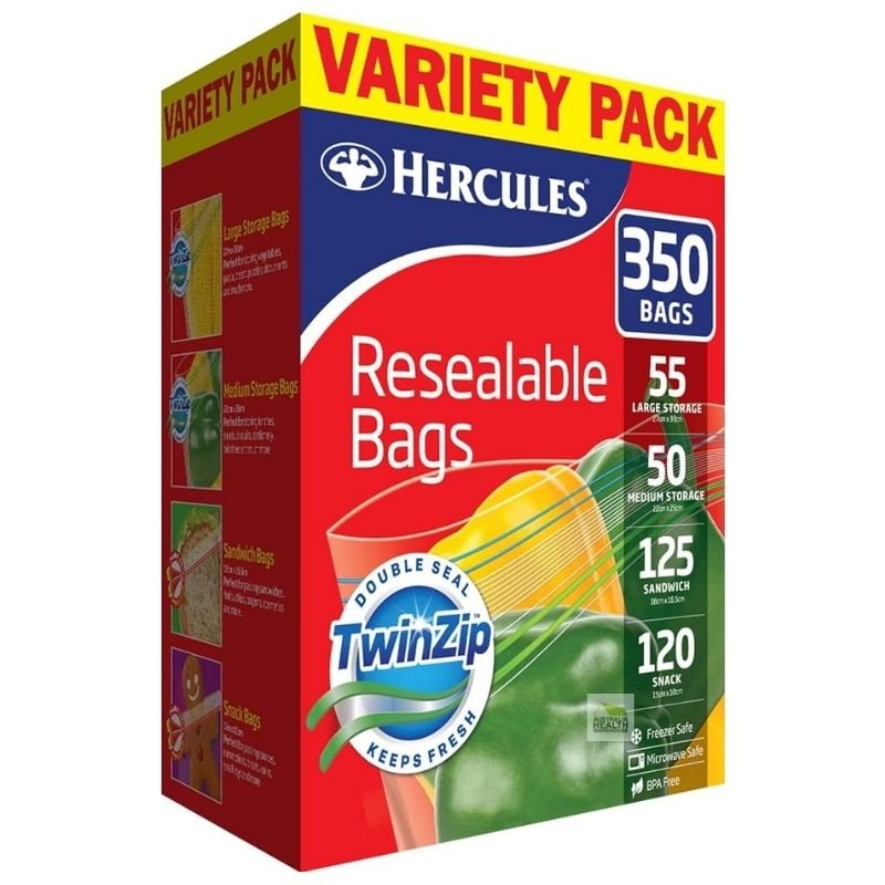 Hercules Resealable Bags 350 Variety Pack
