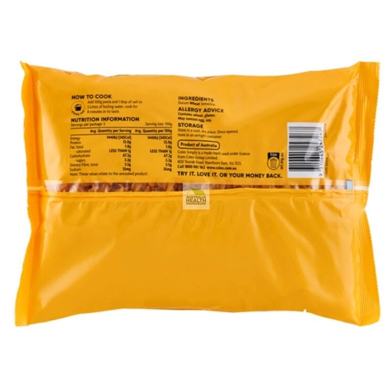 Coles Simply Spirals Pasta 500g