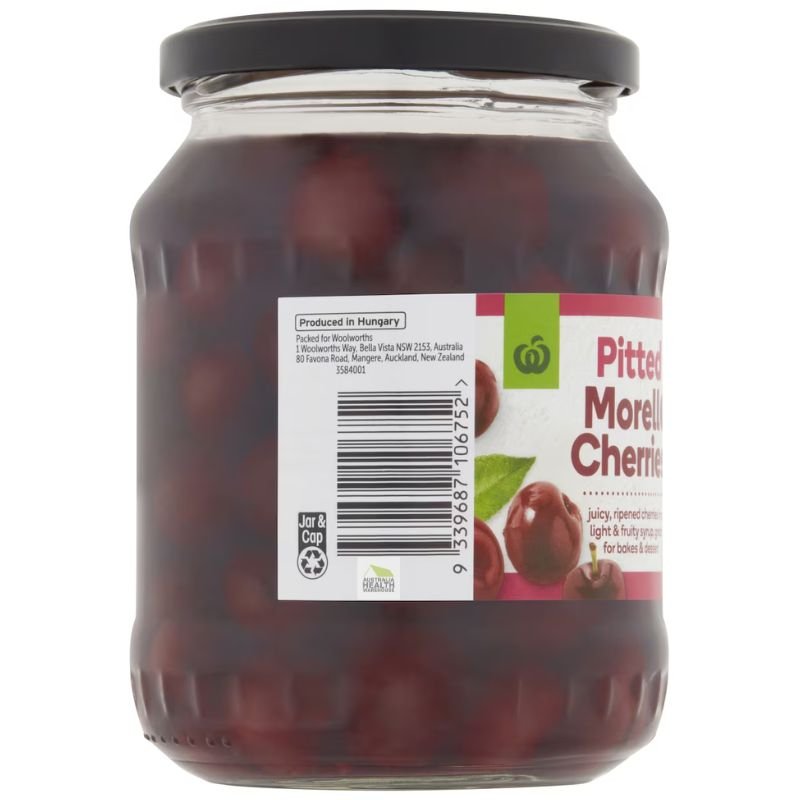 Woolworths Pitted Morello Cherries 680g
