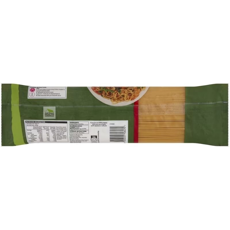 Woolworths Durum Wheat Pasta Long Angel Hair 500g