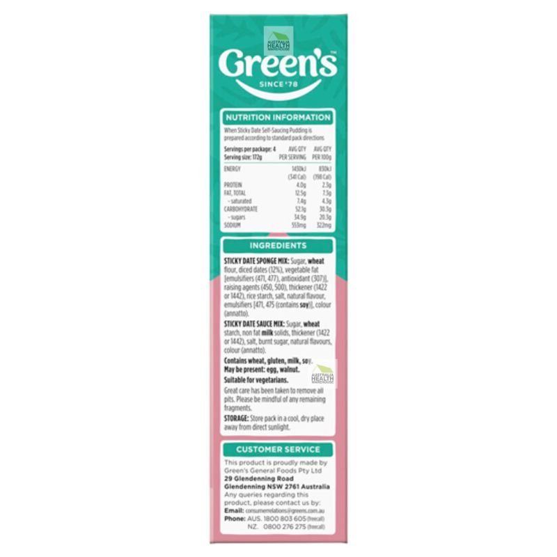 Green's Sticky Date Pudding Mix 260g