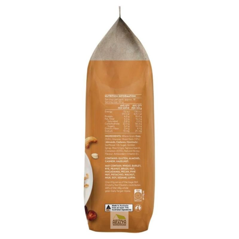 Expiry Date: 22/04/2027 Heritage Mill Clusters Crunchy Nut 750g