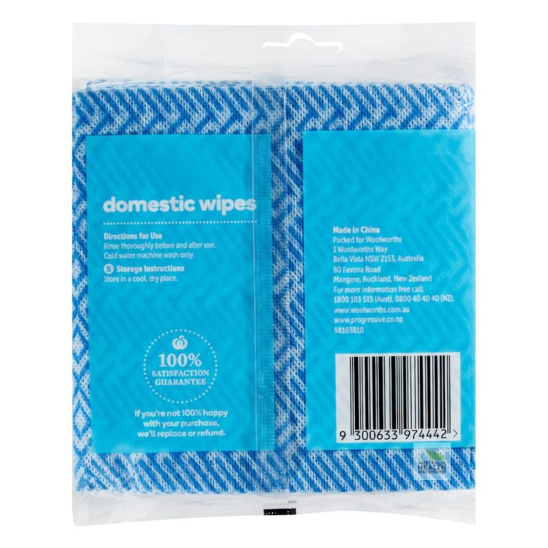 Woolworths Essentials Multi-Purpose Domestic Cleaning Wipes 30 Pack (Blue)