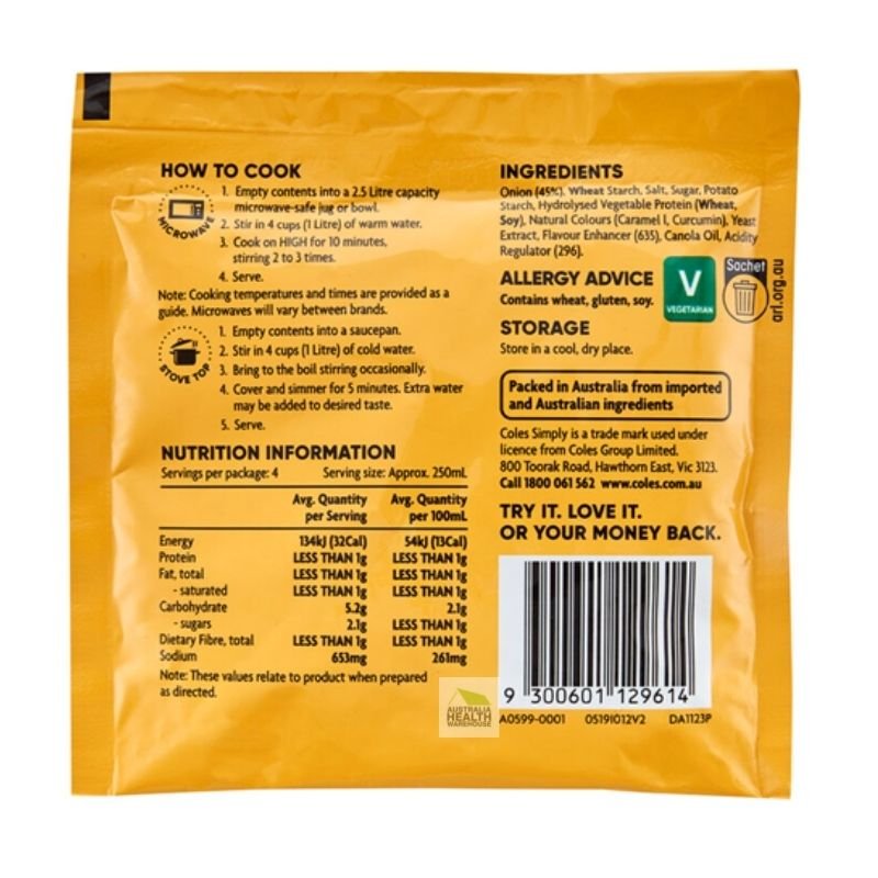 Coles Simply French Onion Soup Mix 40g