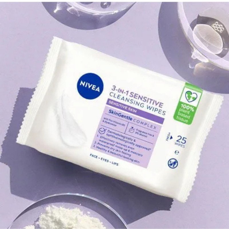 Nivea 3-in-1 Sensitive Cleansing 25 Wipes