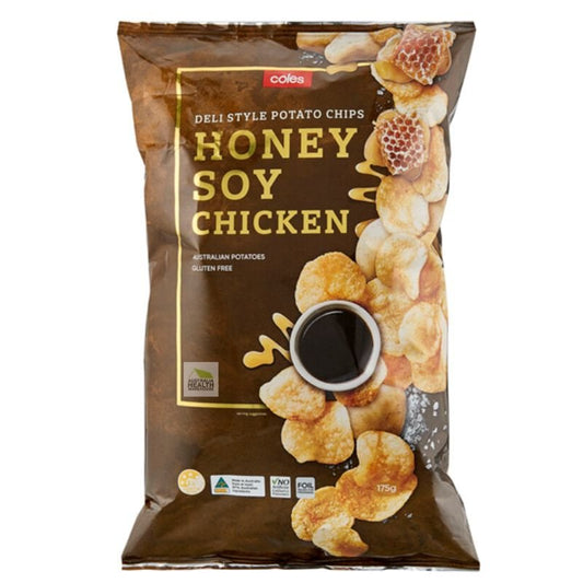 Coles Deli Style Potato Chips Honey Soy Chicken 175g