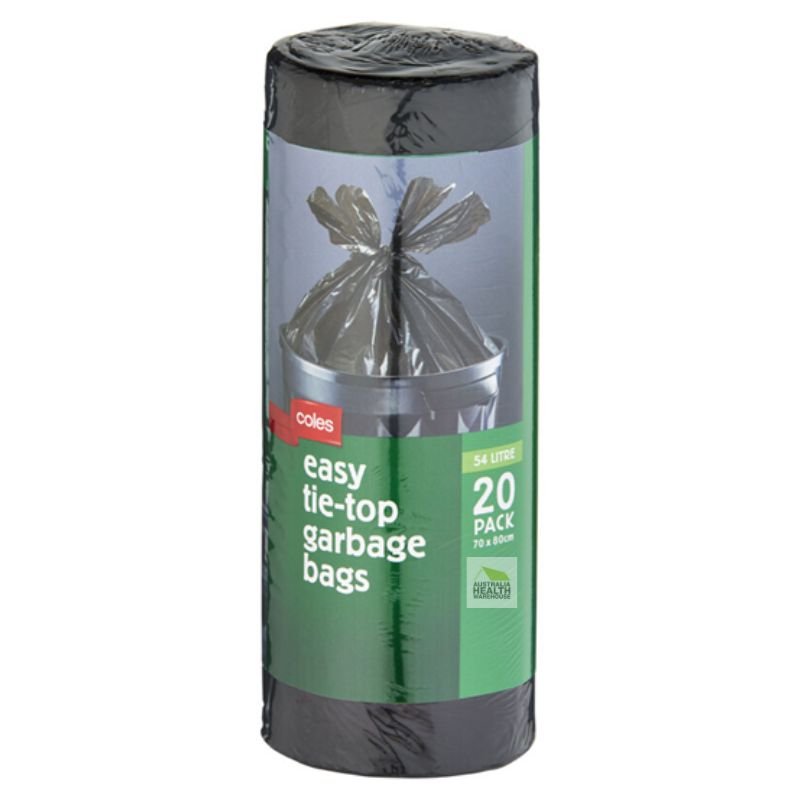 Coles Easy Tie Top Garbage Bags 20 Pack