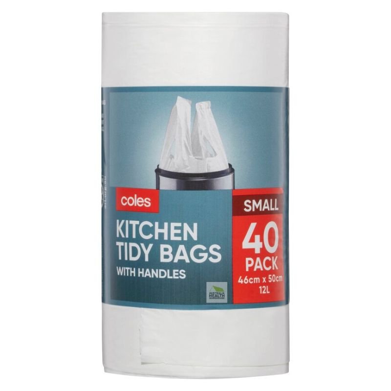 Coles Kitchen Tidy Bag with Handles Small 40 Pack
