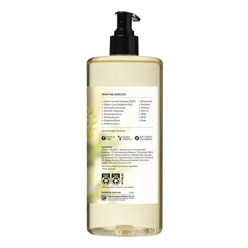 Bosisto's Banksia, Nerolina & Lavender Body Wash 1 Litre Pump