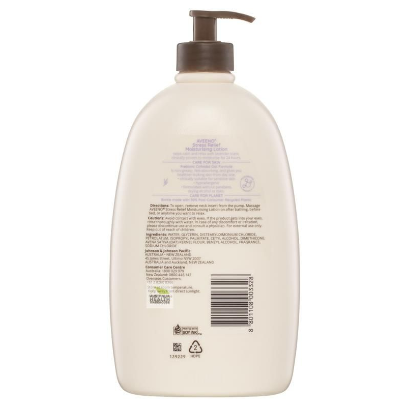 Aveeno Stress Relief Moisturising Lotion Lavender Scent 1 Litre