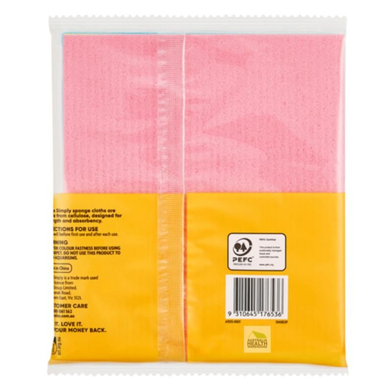 Coles Simply Multi-Purpose Sponge Cloths 3 Pack