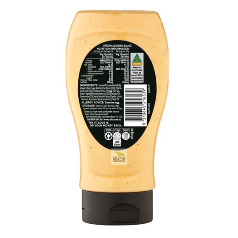 Coles Special Burger Sauce 360g
