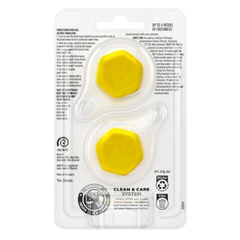 Harpic Hygenic & Fresh Sticker Toilet Block Citrus 2 Pack