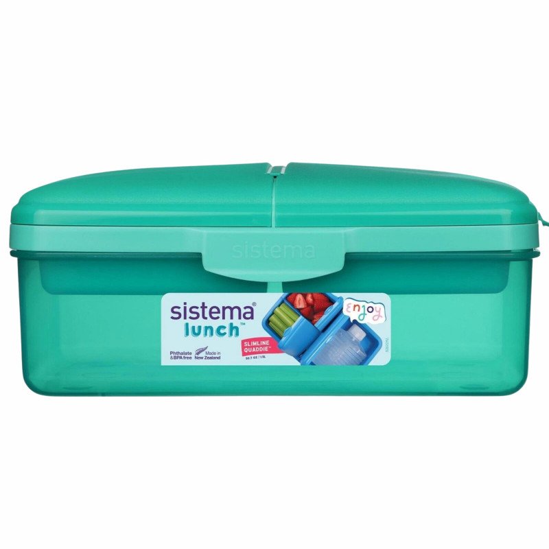 Sistema Lunch Slimline Quaddie Food Container 1.5 Litre (Green)
