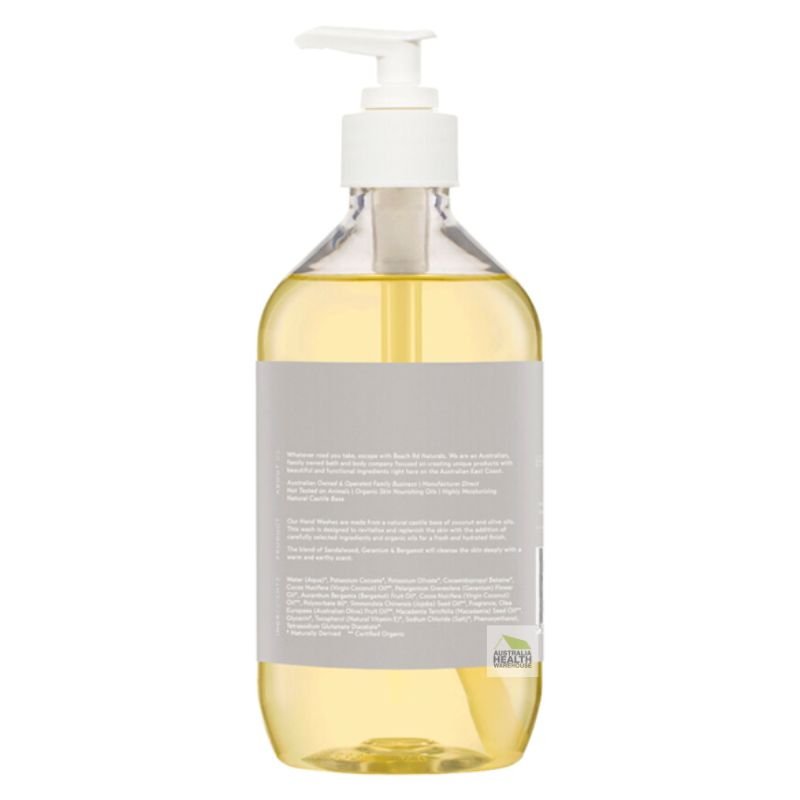 Beach Rd. Naturals Sandalwood, Geranium & Bergamot Hand Wash 500mL