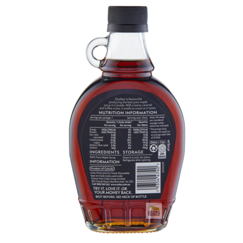 Coles Finest Pure Canadian Maple Syrup 250mL