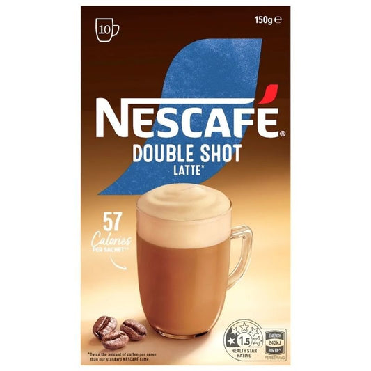 Nescafe Double Shot Latte Coffee Sachets 10 Pack