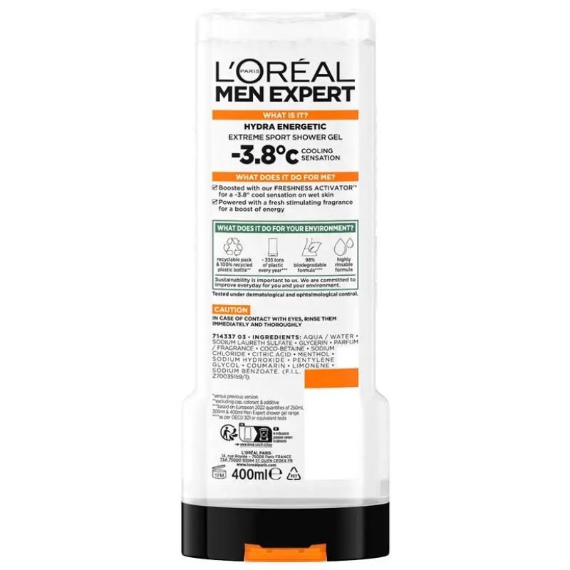 L'Oreal Men Expert Hydra Energetic Extreme Sport Shower Gel 400mL