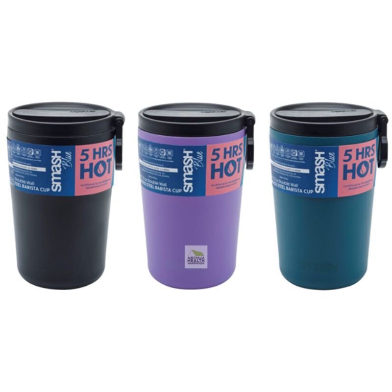 Smash Blue Stainless Steel Barista Cup 355mL (BLACK)