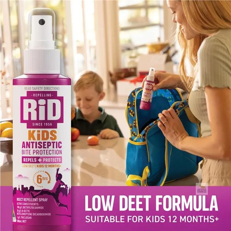 [Expiry Date: 09/2028} Rid Medicated Insect Repellent Kids Antiseptic Pump Spray 100mL