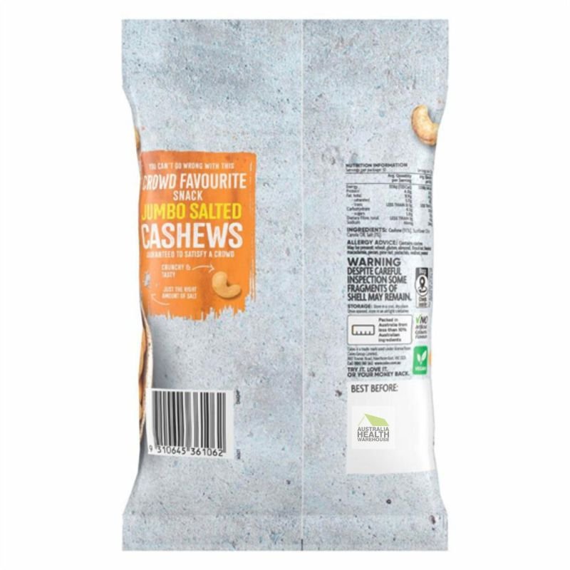 Coles Jumbo Cashews Salted 200g
