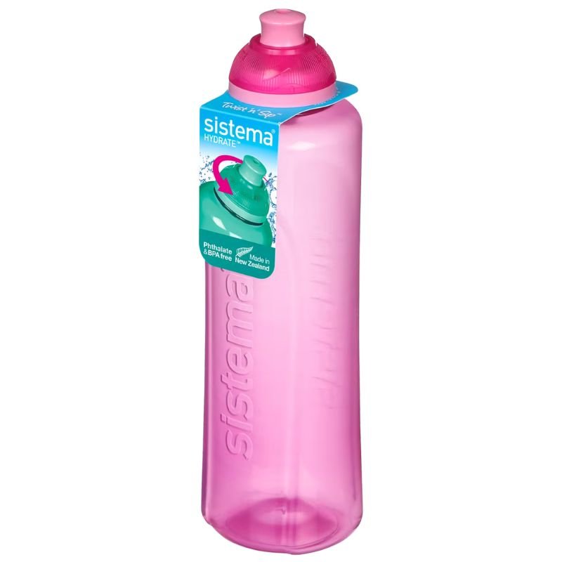 Sistema Hydrate Twist & Sip Bottle Assorted 480mL (PINK)