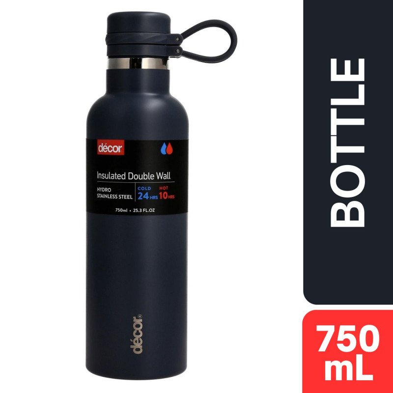DECOR Decor Insulated Double Wall Hydro Stainless Steel Bottle 750mL (Black)