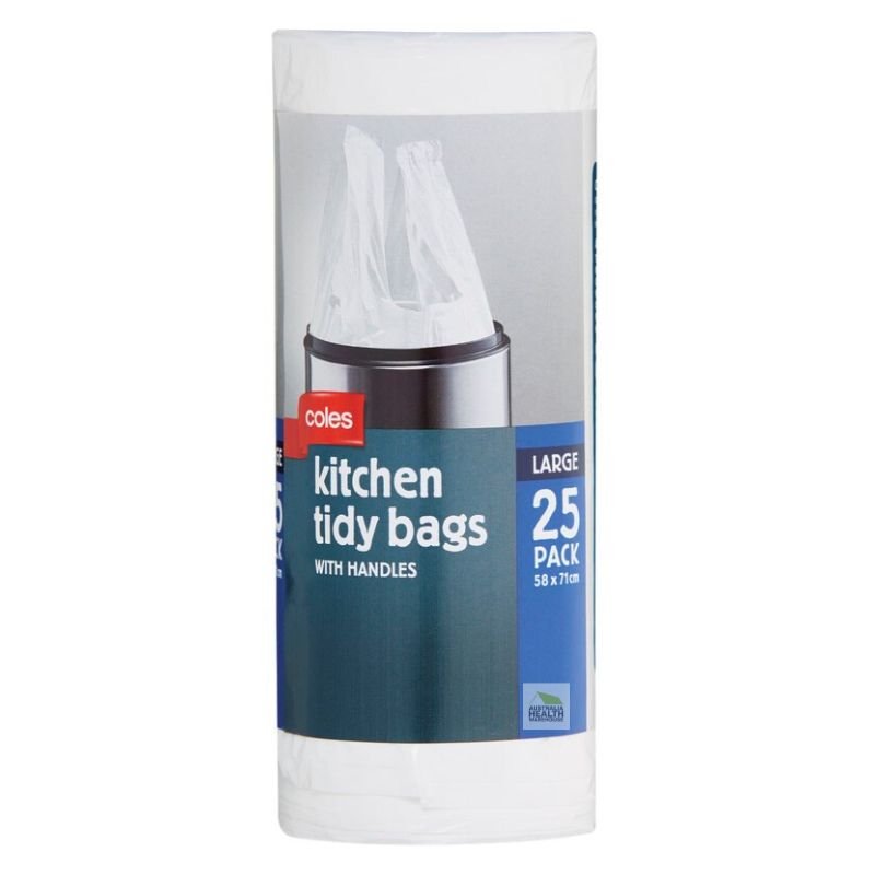 Coles Kitchen Tidy Bag with Handles Large 25 Pack