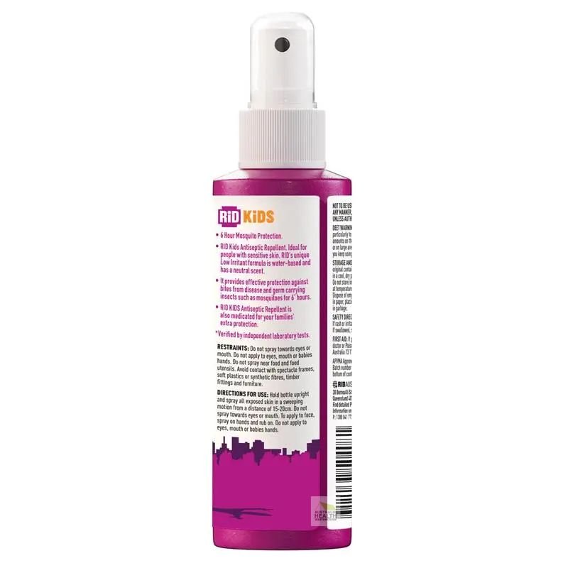 [Expiry Date: 09/2028} Rid Medicated Insect Repellent Kids Antiseptic Pump Spray 100mL