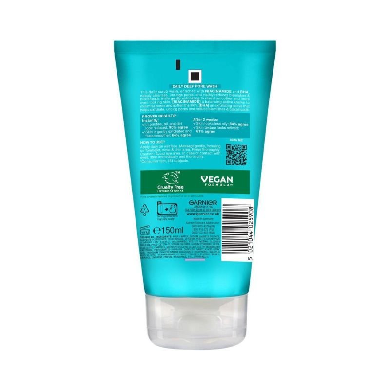 Garnier Pure Active Daily Pore Scrub Wash 150mL