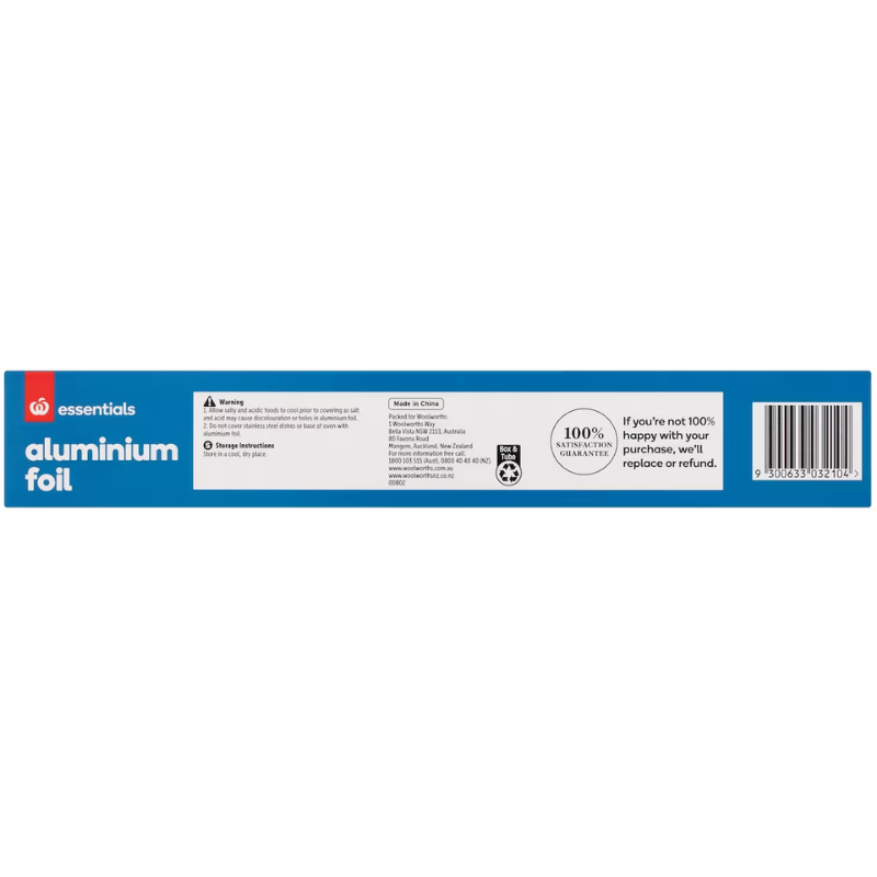 Woolworths Essentials Aluminium Foil 30 Metres