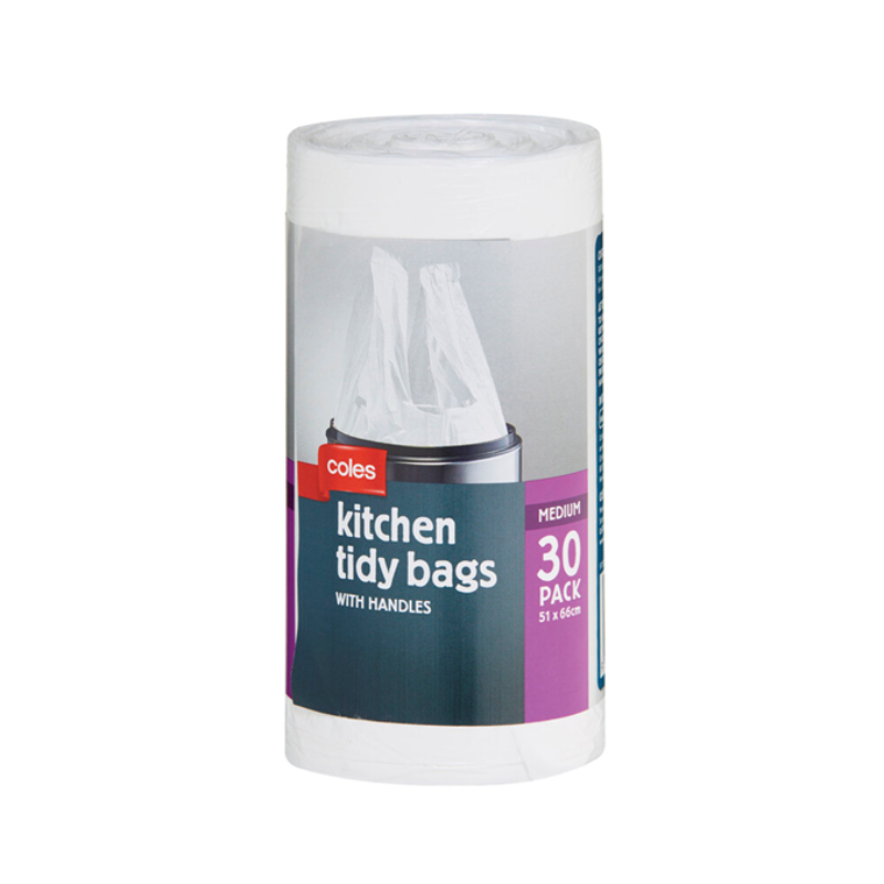 Coles Kitchen Tidy Bag with Handles Medium 30 Pack