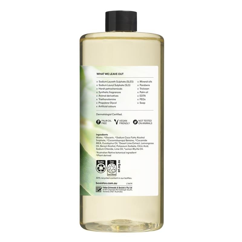 Bosisto's Desert Lime & Eucalyptus Revitalising Hand Wash Refill 1 Litre