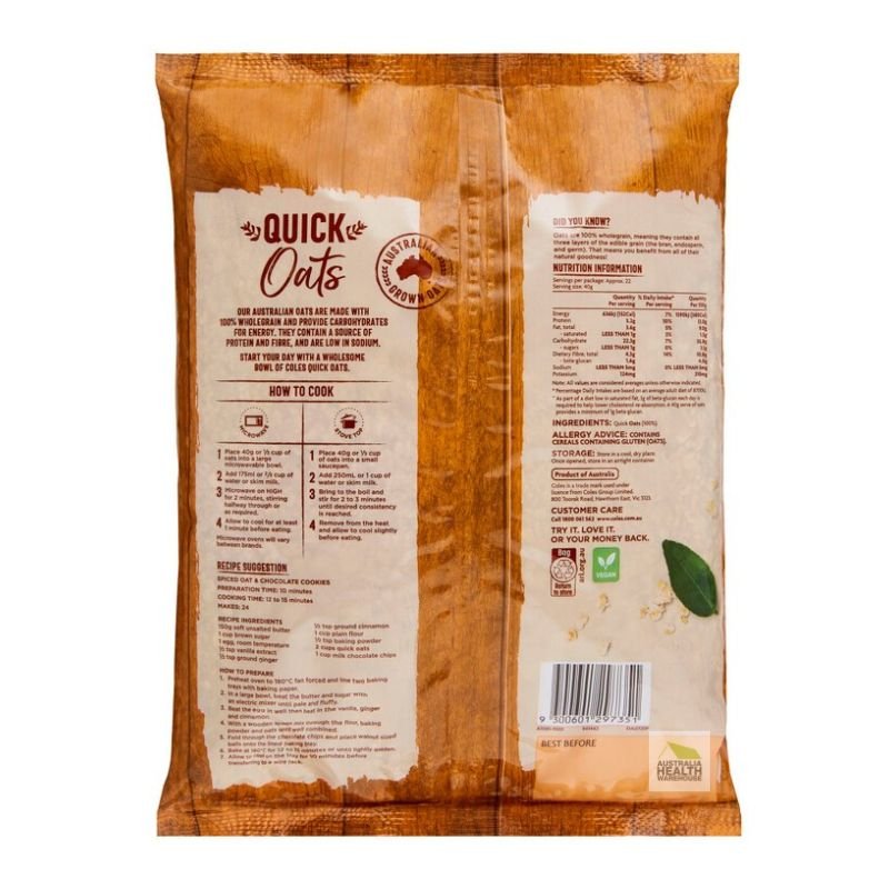 Coles Quick Oats 900g