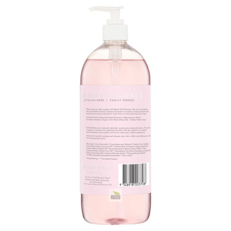 Beach Rd. Naturals Organic Rosewater Body Wash 1 Litre