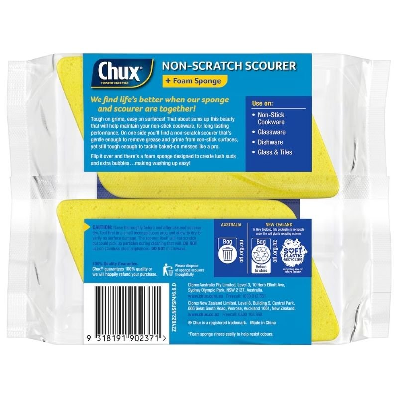 Chux Non Scratch Scourer Scrubs 4 Pack