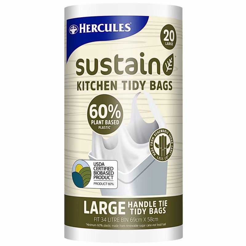 Hercules Sustain 60% Plant Based Kitchen Tidy Bag Large 20 Pack
