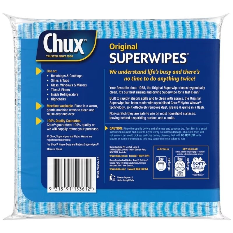 Chux Original Superwipes 10 Pack (BLUE)
