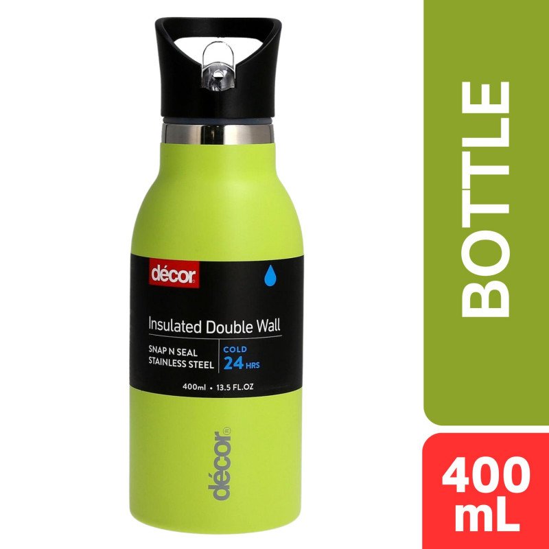 DECOR Decor Snap n Seal Insulated Double Wall Stainless Steel Bottle 400mL (Green)