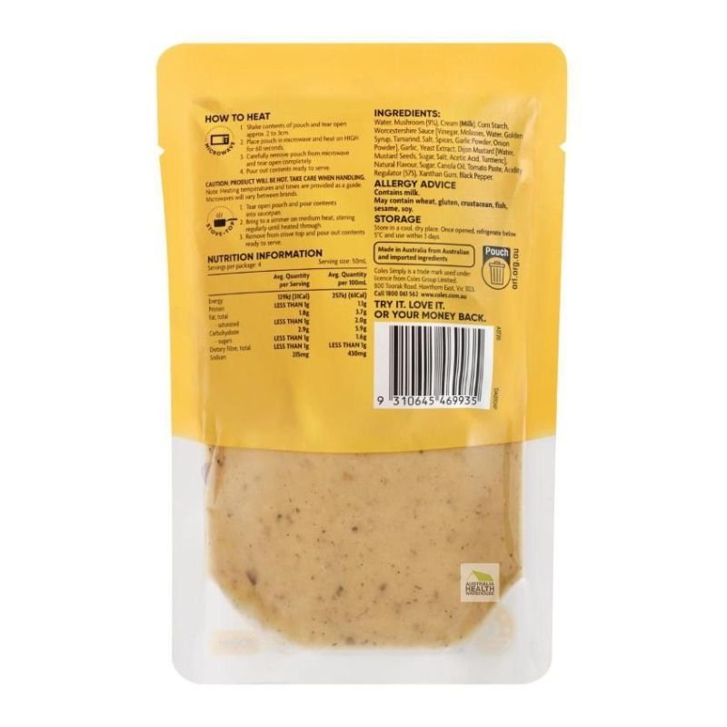 Coles Simply Mushroom Sauce 200mL