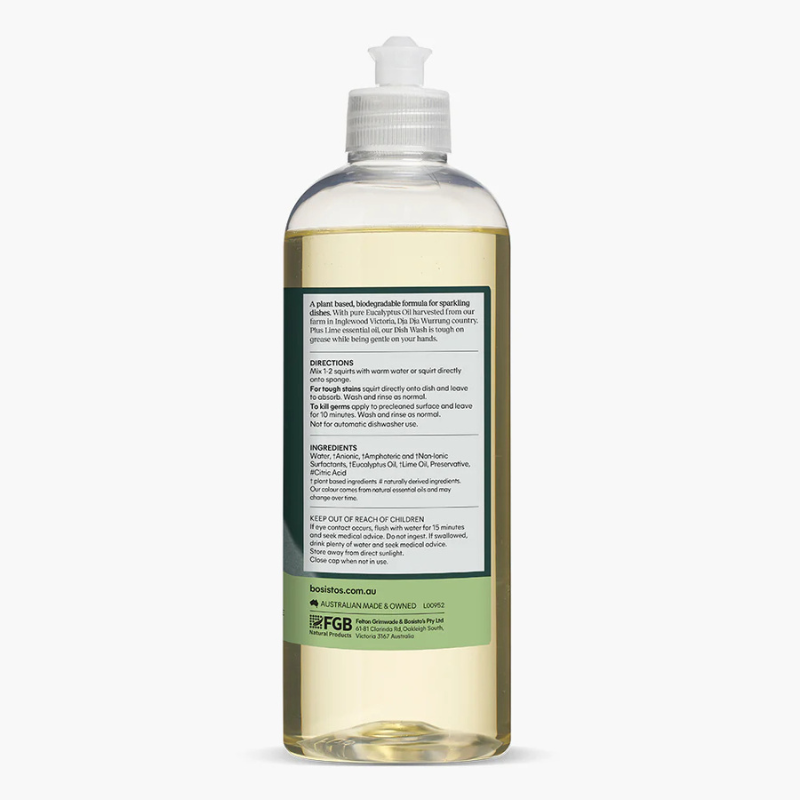 Bosisto's Eucalyptus & Lime Dish Wash 500mL