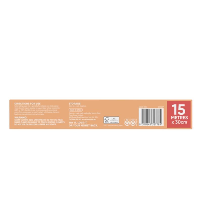 Coles Baking Paper Non-Stick 15 Metres