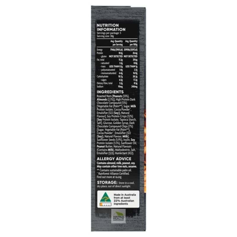 Coles Protein Bars Dark Choc 5 Pack 190g