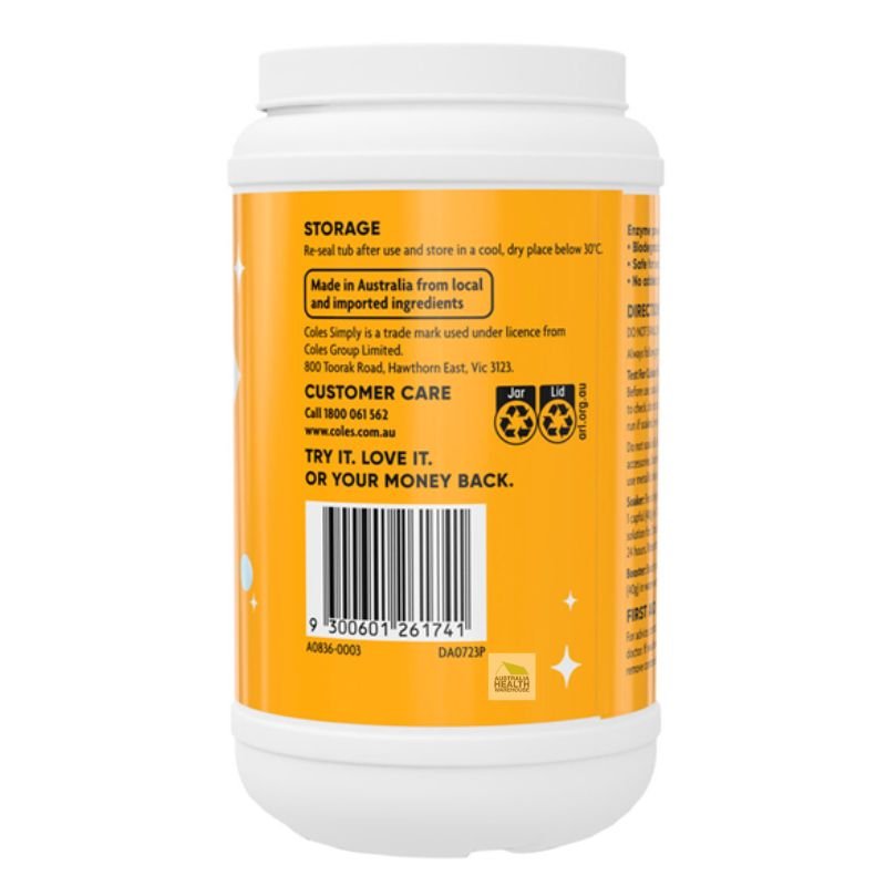 Coles Simply Laundry Soaker In-Wash Booster 1kg