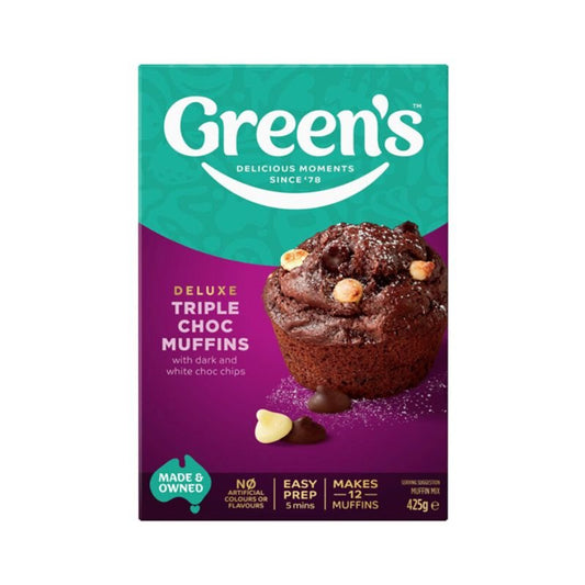 Green's Deluxe Triple Choc Muffin Mix 425g