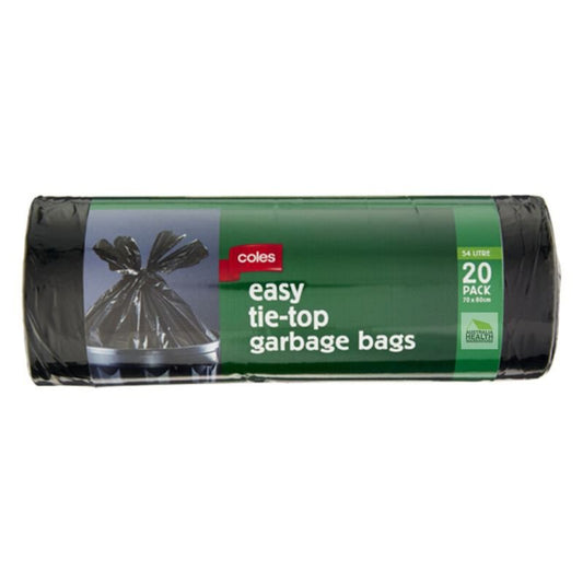 Coles Easy Tie Top Garbage Bags 20 Pack