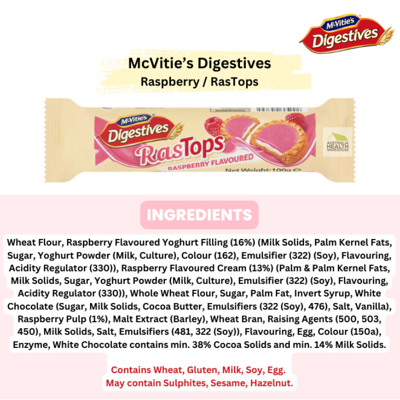 McVitie's Digestives RasTops Raspberry 100g