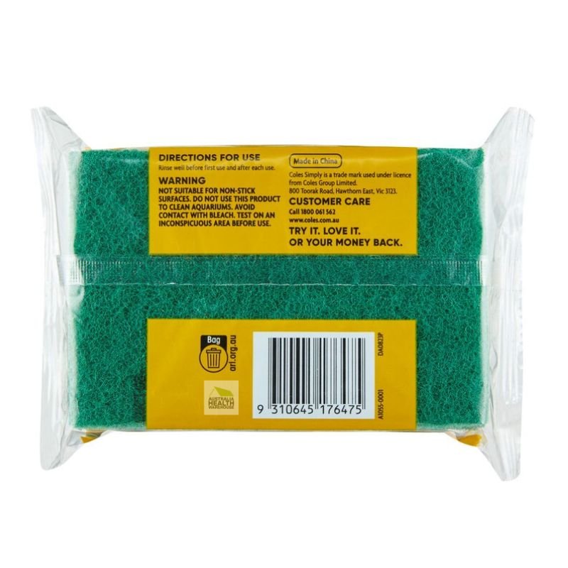 Coles Nylon Scourers Pads 5 Pack